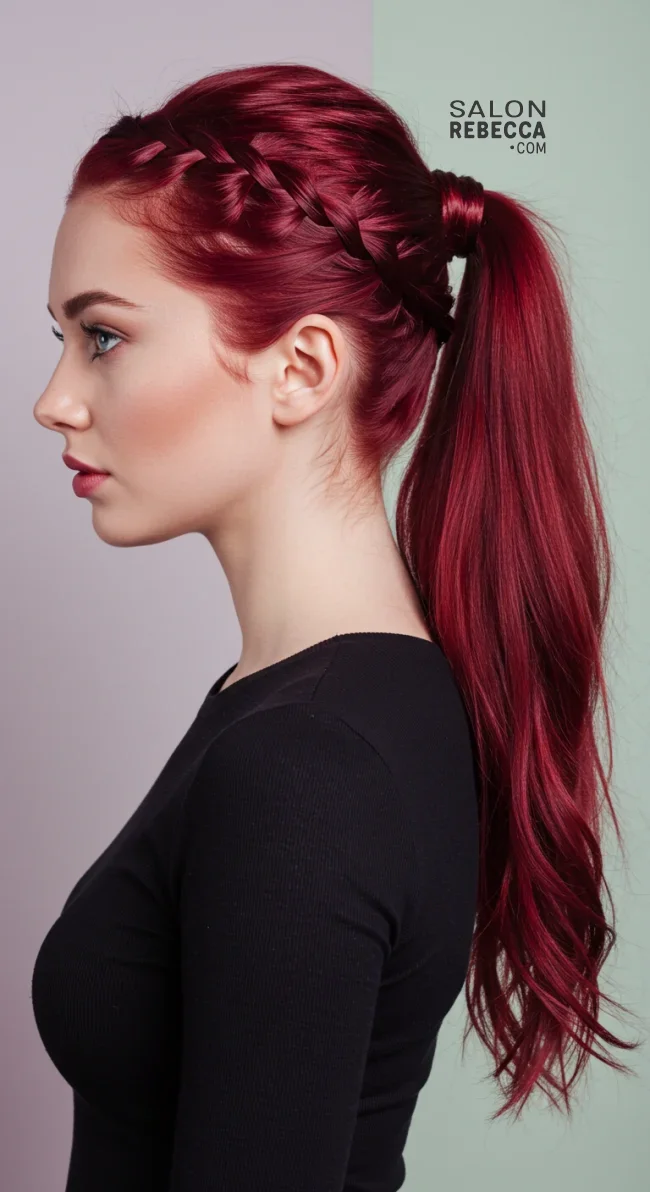 9. Braided Base Voluminous Ponytail | Ponytail Perfection: Max Volume Boost Hack For Your Ponytail