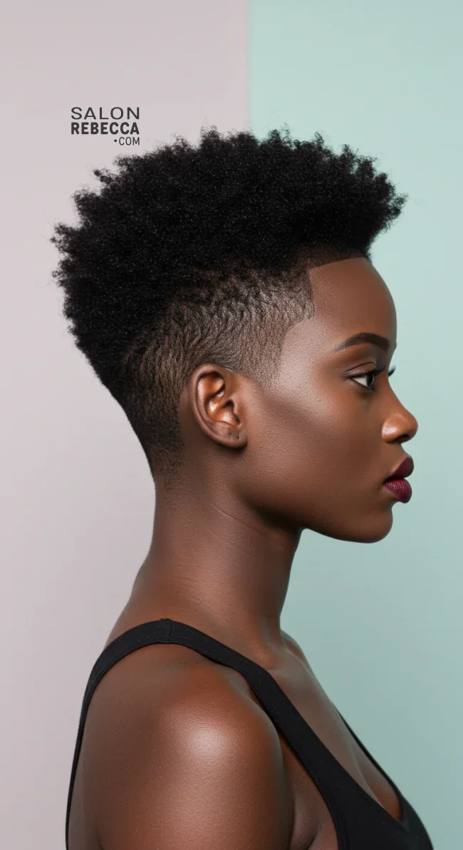 6. Shadow Fade with Defined Edges | Short Natural Fade Haircuts For Black Women