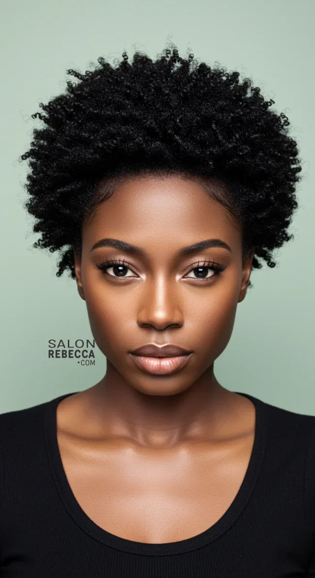 4. Side-Parted TWA (Teeny Weeny Afro) | Short Natural Haircuts For Black Women With Round Faces