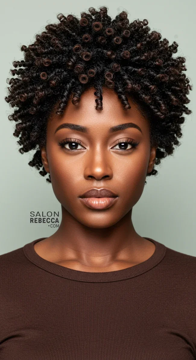 2. Finger Coils | Short Natural Haircuts For Black Women With Round Faces
