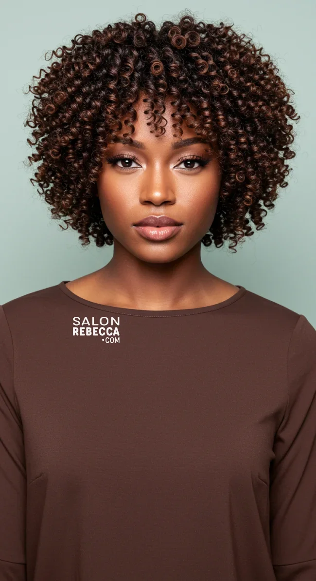 9. Layered Coily Bob | Short Natural Haircuts For Black Women With Round Faces