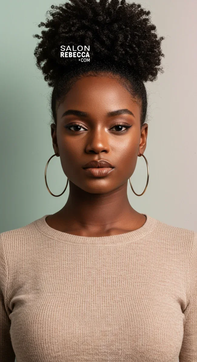 3. High Puff | Short Natural Haircuts For Black Women With Round Faces