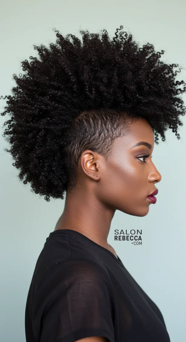 8. Frohawk with Undercut | Short Natural Haircuts For Black Women With Round Faces