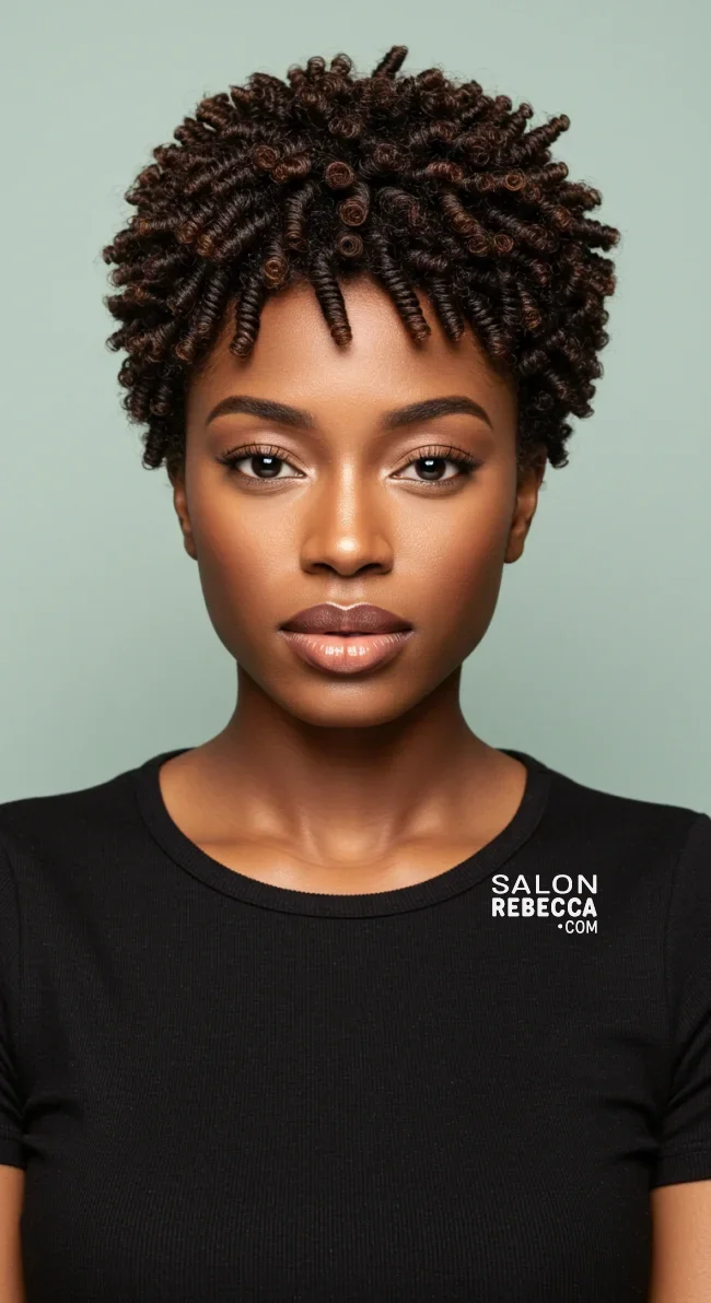 7. Twist-Out Pixie Cut | Short Natural Haircuts For Black Women With Round Faces