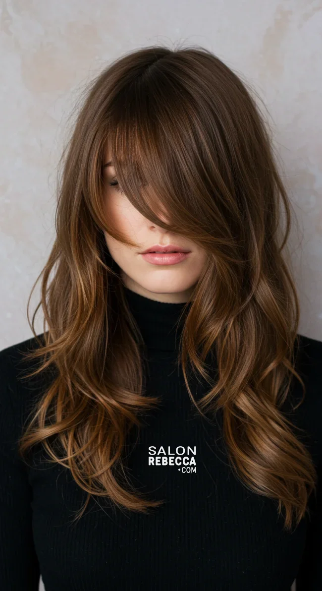 7. Side Swept Bangs | Brunette Beauty: Unveiling The Trendiest Brown Hairstyles Of The Season
