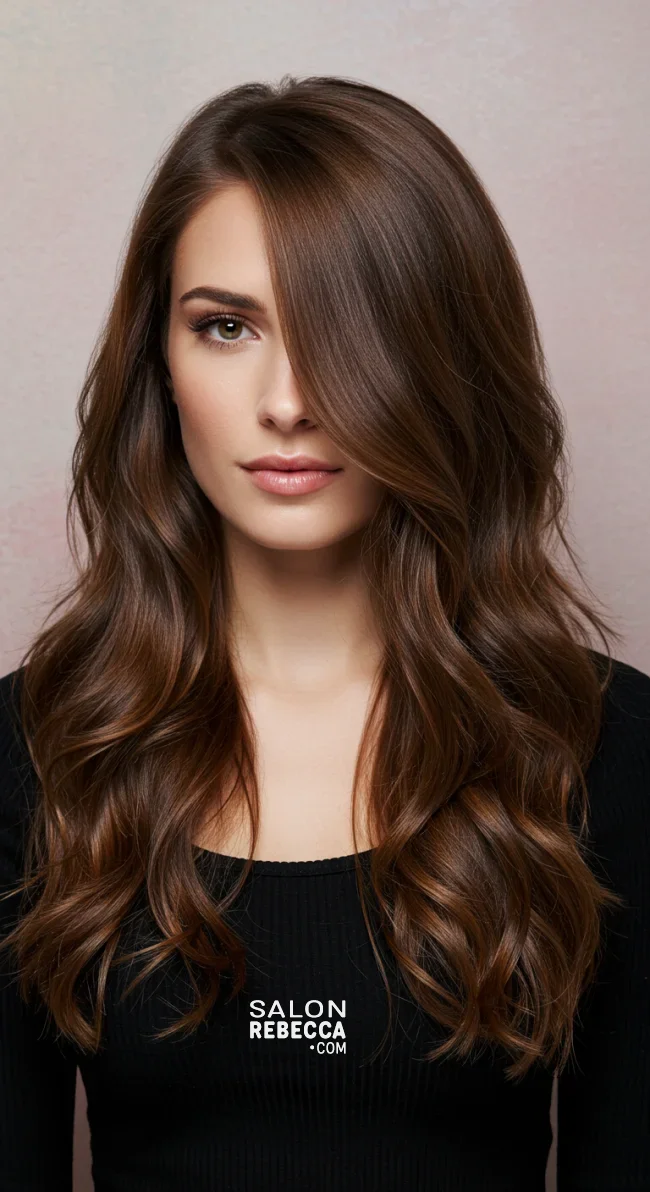 2. Long Layered Waves | Brunette Beauty: Unveiling The Trendiest Brown Hairstyles Of The Season