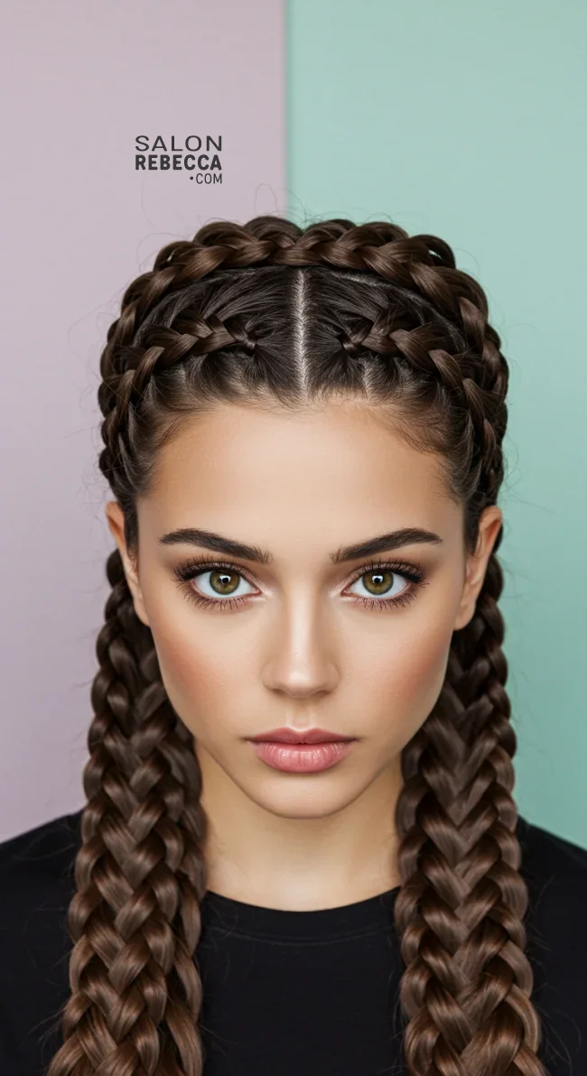 5. Braided Crown | Brunette Beauty: Unveiling The Trendiest Brown Hairstyles Of The Season