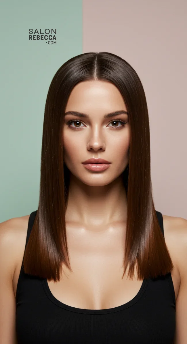 12. Straight and Sleek | Brunette Beauty: Unveiling The Trendiest Brown Hairstyles Of The Season