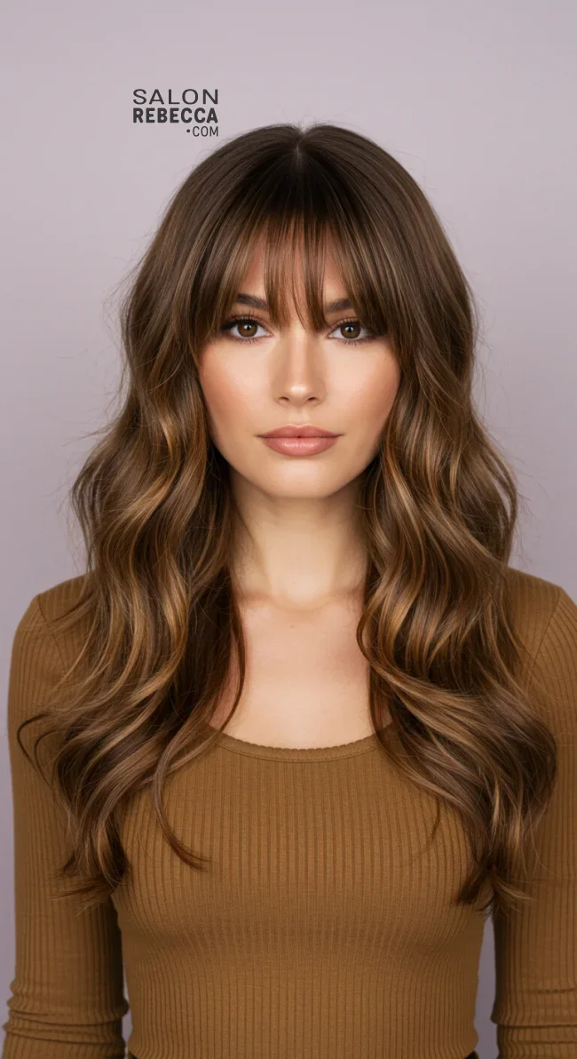 15. Curtain Bangs with Layered Waves | Top Volume-Boosting Haircuts For Thin Hair
