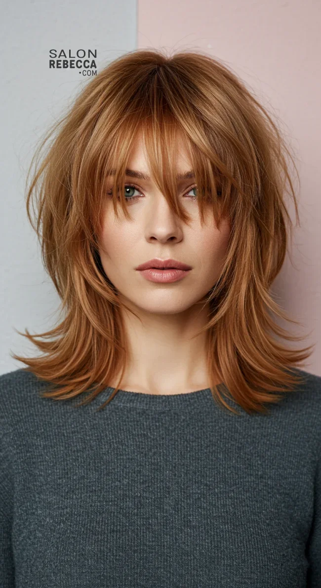 5. Feathered Cut with Bangs | Top Volume-Boosting Haircuts For Thin Hair