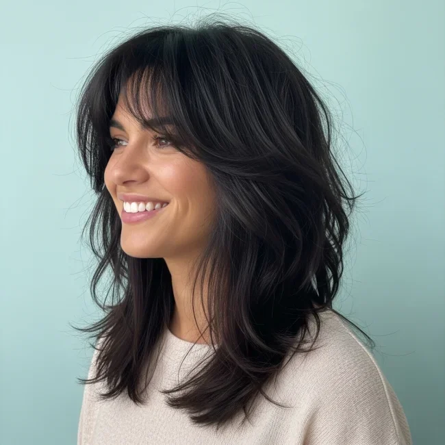 8. Dark Chocolate Razor-Cut Shag | Short Vs. Long Shag: 10 Haircut Ideas For Every Hair Length