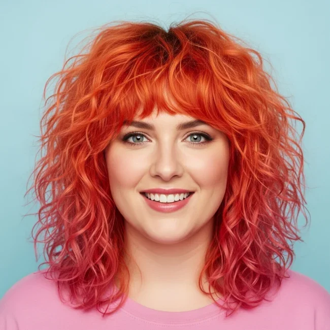 9. Sunset Ombre Curly Shag | Short Vs. Long Shag: 10 Haircut Ideas For Every Hair Length