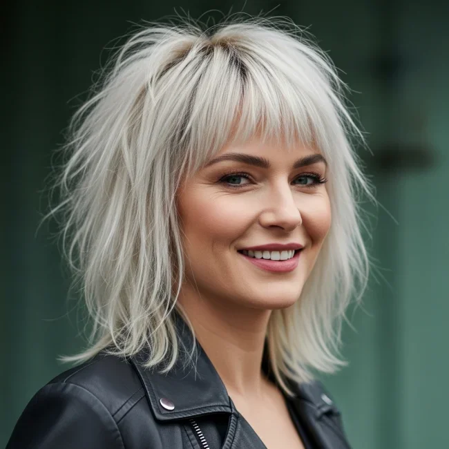 1. Ultra-Textured Platinum Wolf Cut | Short Vs. Long Shag: 10 Haircut Ideas For Every Hair Length