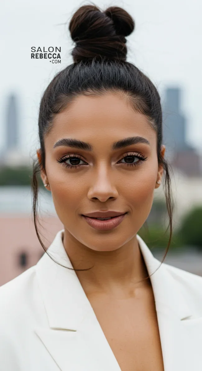 10. Sleek High Bun | Chic And Timeless Updo Hairstyles: Elevate Your Look With These Stunning Updos