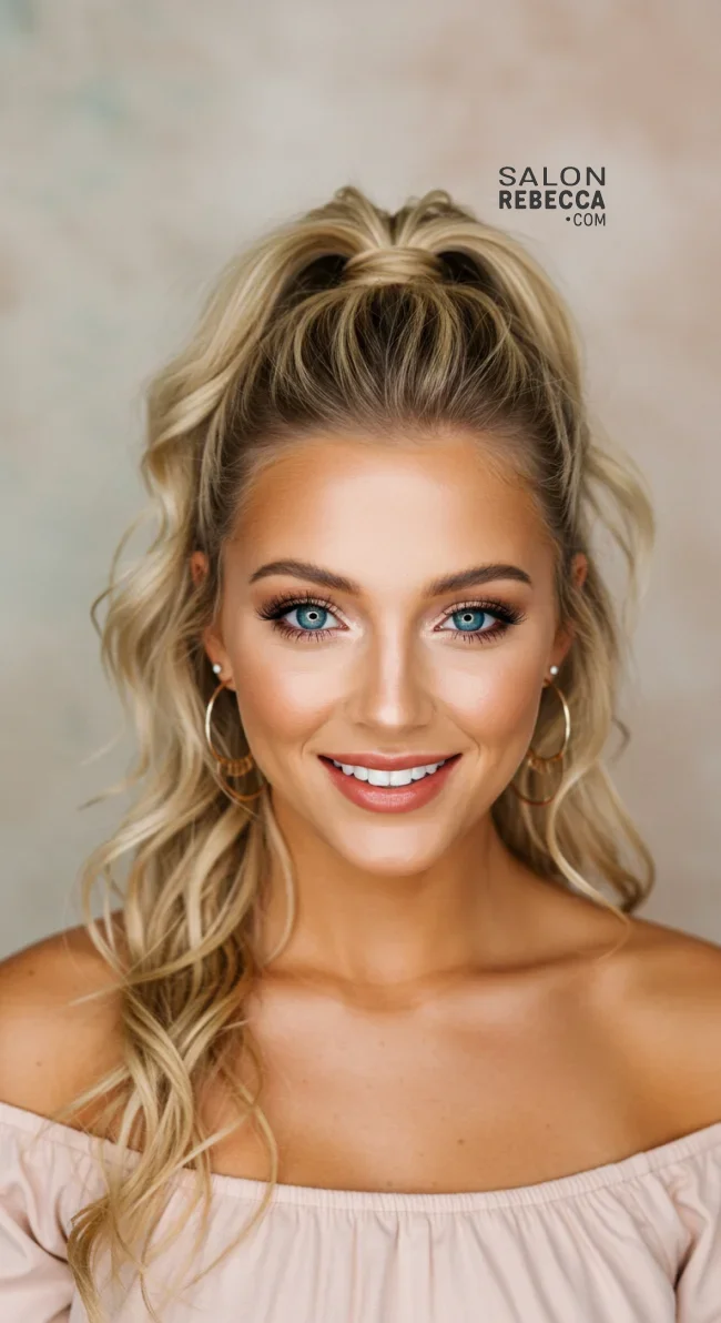 8. Textured Ponytail Updo | Chic And Timeless Updo Hairstyles: Elevate Your Look With These Stunning Updos