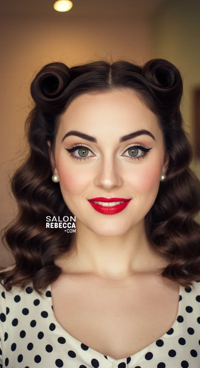 6. Vintage Victory Rolls | Chic And Timeless Updo Hairstyles: Elevate Your Look With These Stunning Updos