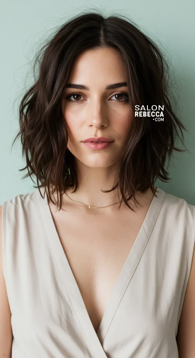 3. Choppy Lob with Side-Swept Bangs | 10 Jaw-Dropping Ideas Of Haircuts For Oval Faces With Bangs