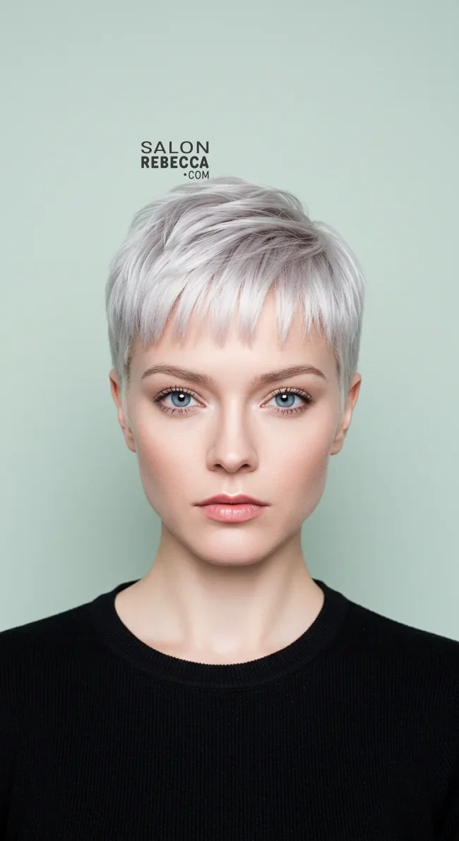 7. Micro Bangs with a Pixie Cut | Astonishing Photos That Inspire You For Getting Bangs Over 40