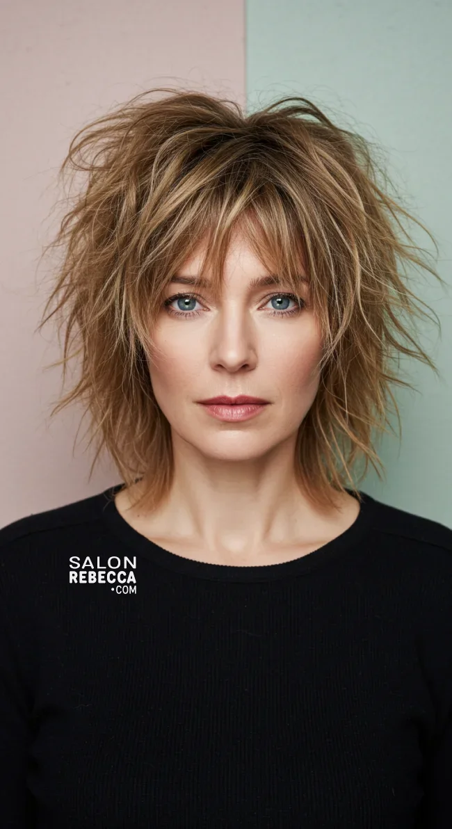 5. Choppy Bangs with a Shaggy Cut | Astonishing Photos That Inspire You For Getting Bangs Over 40