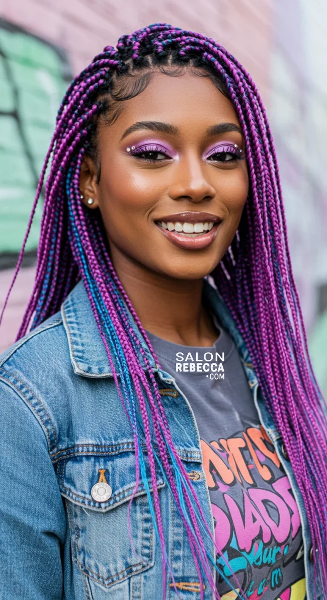 8. Colorful Box Braids | Box Braids Hairstyle: A Timeless Elegance In Modern Fashion