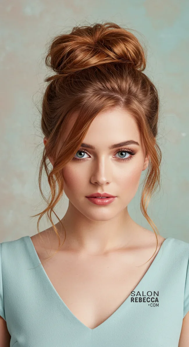 7. Messy Bun with Face-Framing Strands | Fantastic Prom And Wedding Ball Hairstyles