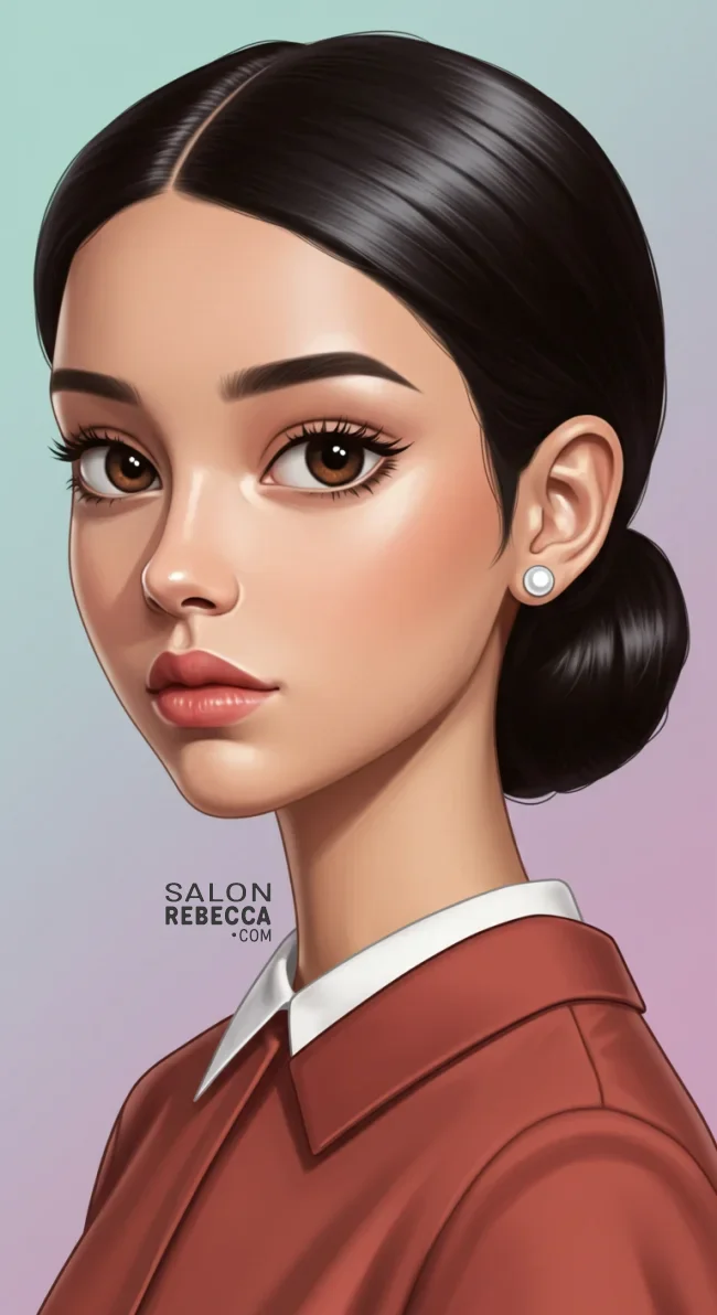 7. Sleek Low Bun with Middle Part | Best Teen Hairstyles: Trendy Looks For Teenagers