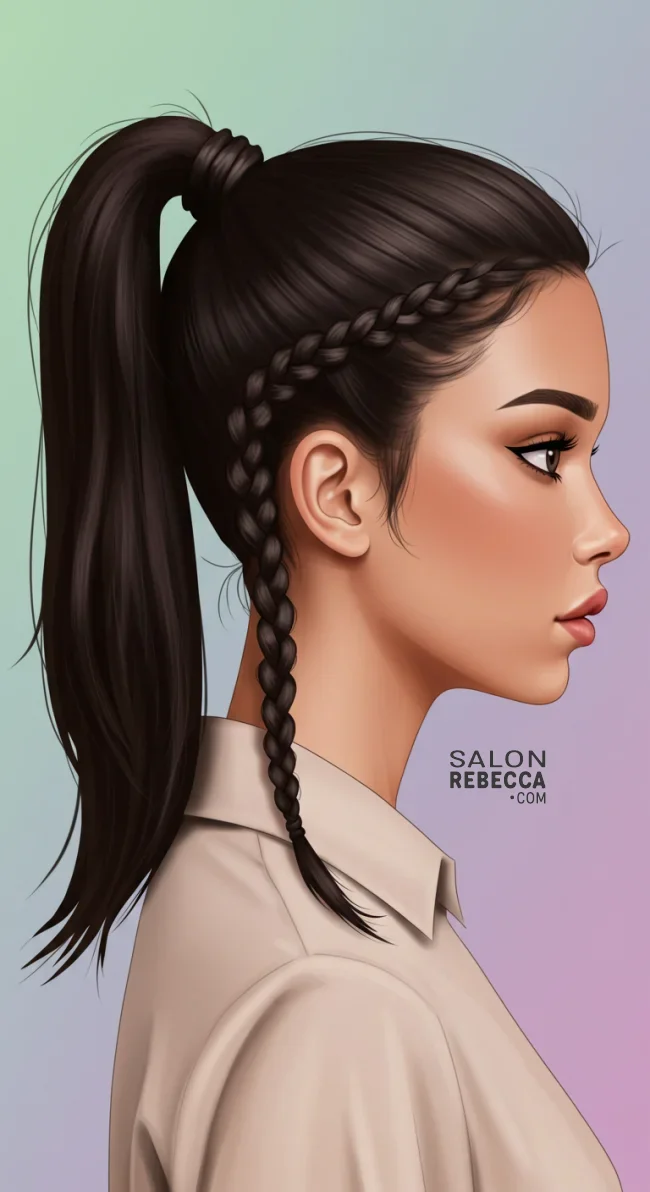 3. High Ponytail with Braided Accents | Best Teen Hairstyles: Trendy Looks For Teenagers