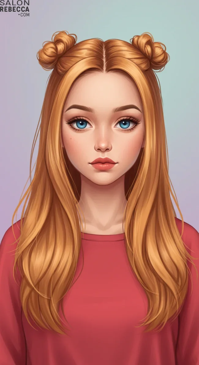 6. Half-Up, Half-Down Space Buns | Best Teen Hairstyles: Trendy Looks For Teenagers