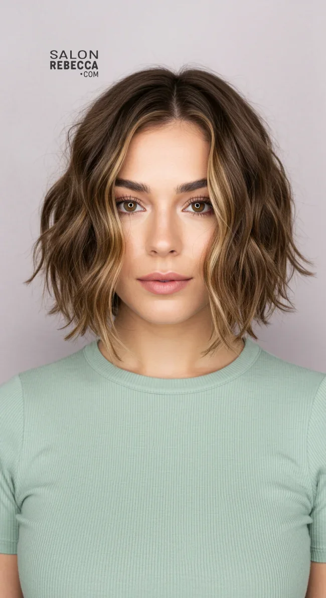 12. Wavy Bob with Subtle Highlights | Gorgeous Hairstyles That Make Thin Hair Look Thicker And Voluminous