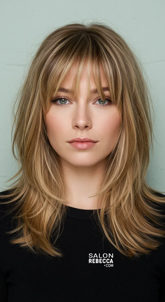 3. Curtain Bangs with Layers | Gorgeous Hairstyles That Make Thin Hair Look Thicker And Voluminous