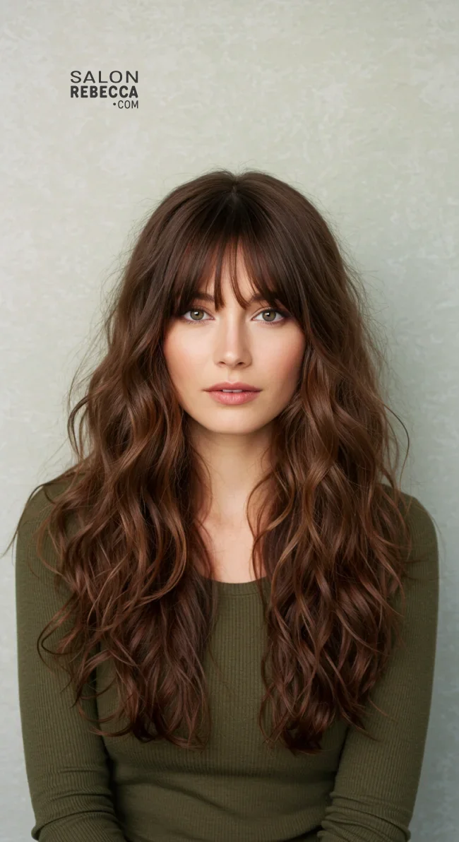 7. Wispy Bangs with Soft Curls | Gorgeous Hairstyles That Make Thin Hair Look Thicker And Voluminous