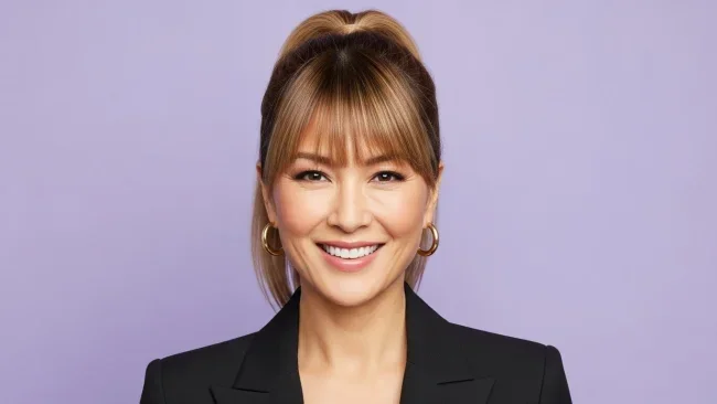 8. Wispy Straight Fringe with High Ponytail | 10 Stunning Bangs Hairstyles For Women Over 40 | Age-Defying Fringe Ideas