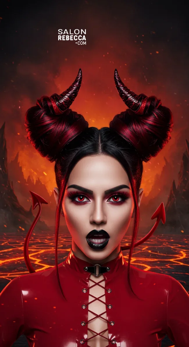 7. Devil Horns Updo | Easy Halloween Hairstyles Tutorials To Complete Your Costume