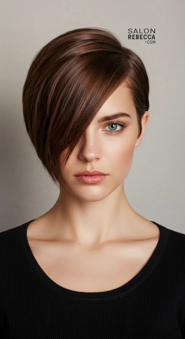 8. Side-Parted Short Cut | 10 Ritzy Female Looks With Short Haircuts For Oval Faces