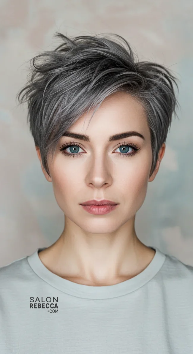5. Textured Ash Gray Crop | Embrace The Elegance Of Short Gray Hairstyles - Chic And Timeless