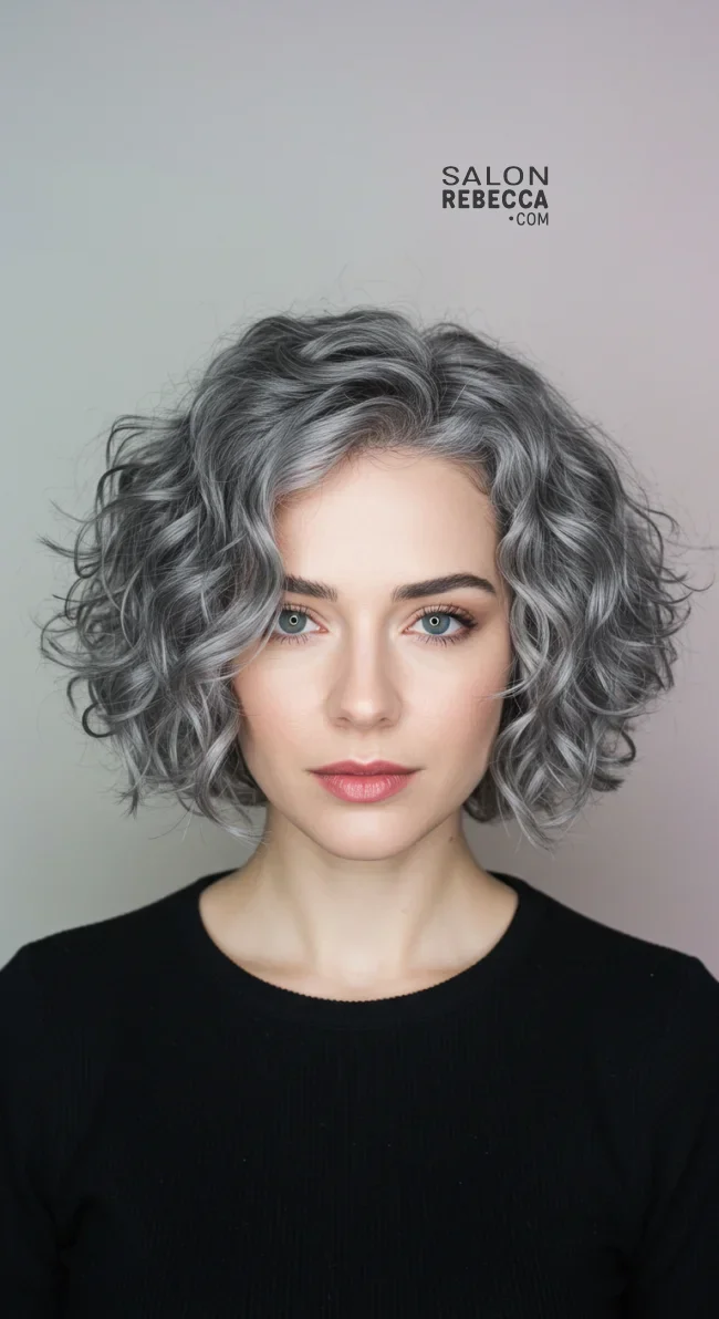 7. Soft Curly Gray Bob | Embrace The Elegance Of Short Gray Hairstyles - Chic And Timeless