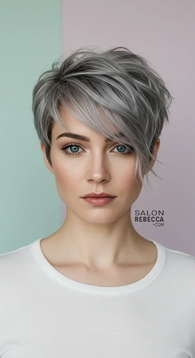 12. Chic Tousled Gray Crop | Embrace The Elegance Of Short Gray Hairstyles - Chic And Timeless
