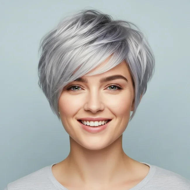 5. Muted Ash Pixie with Textured Layers | Hot Looks With Ash Blonde Hair And Styling Tips