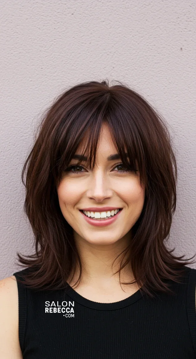 11. Layered Shag with Side Bangs | Effortless Elegance: Shag Hairstyles For A Trendy And Timeless Look