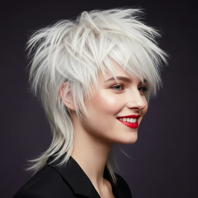 5. Razor-Sharp Platinum Shag | 10 Modern Shag Haircuts That Are Taking Over 2026