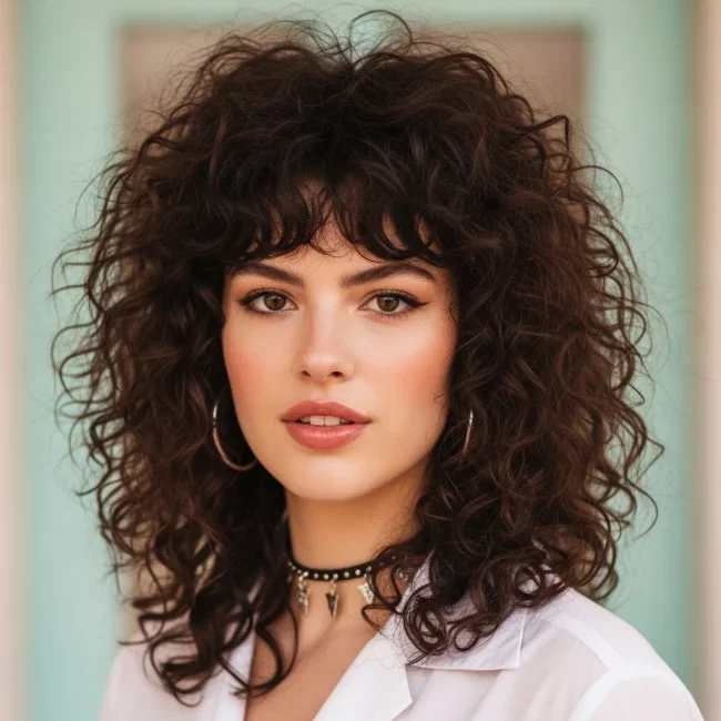 1. Voluminous 70s Rocker Shag | Curly Shag Haircuts: 10 Hairstyles To Embrace Your Natural Texture