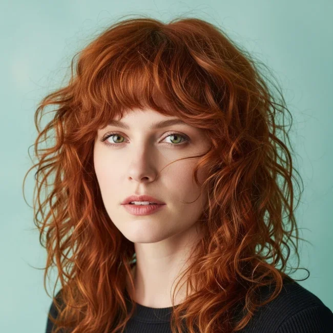 4. Long Layered Copper Shag | Curly Shag Haircuts: 10 Hairstyles To Embrace Your Natural Texture