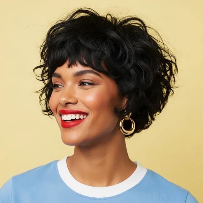 3. Short & Choppy Pixie Shag | Curly Shag Haircuts: 10 Hairstyles To Embrace Your Natural Texture