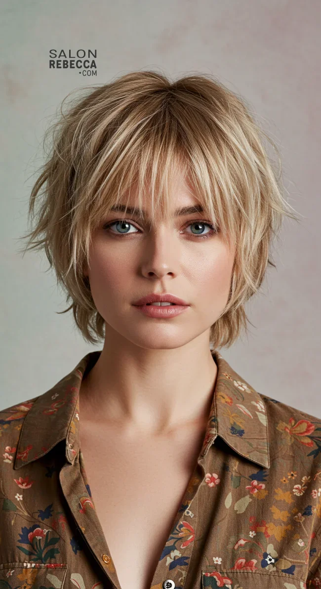 5. Shaggy Short Hair with Curtain Bangs | 15 Hottest Short Haircuts For Women In 2025
