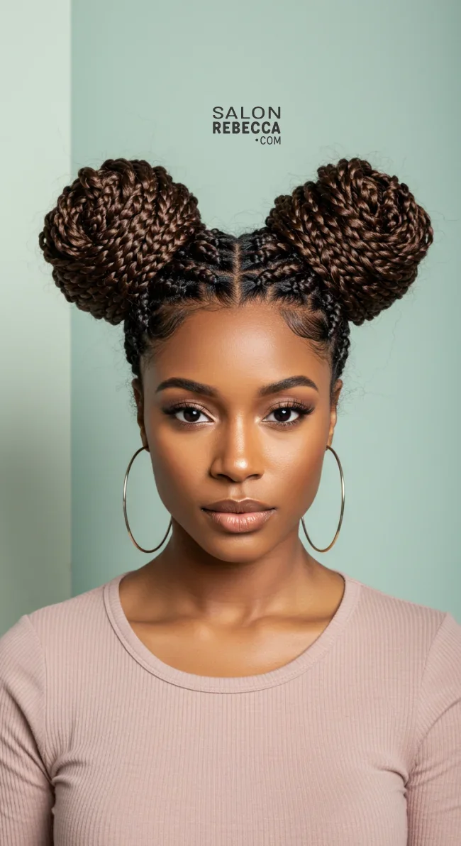 6. Twisted Space Buns | Quick And Easy Space Buns Hairstyle Tutorial With Examples