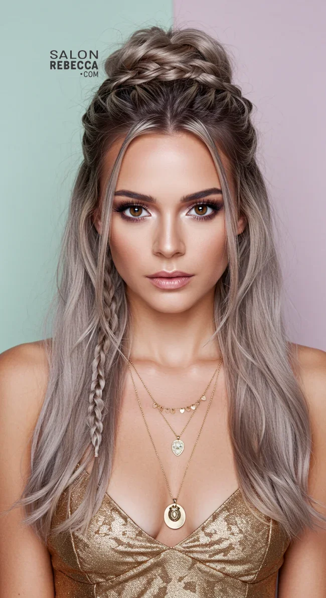 9. Baby Braids with a Half-Up Hairstyle | Baby Braids Will Be Everywhere In 2025