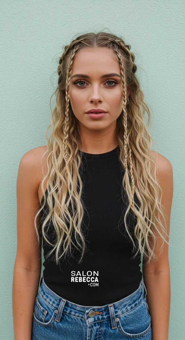 2. Messy Baby Braids with Beach Waves | Baby Braids Will Be Everywhere In 2025
