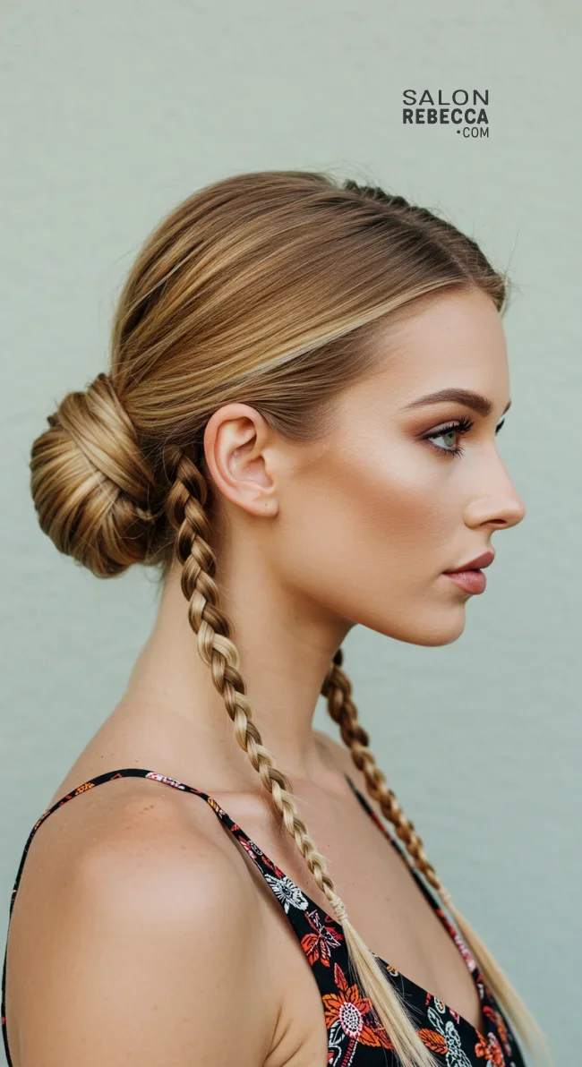 7. Baby Braids with a Low Bun | Baby Braids Will Be Everywhere In 2025