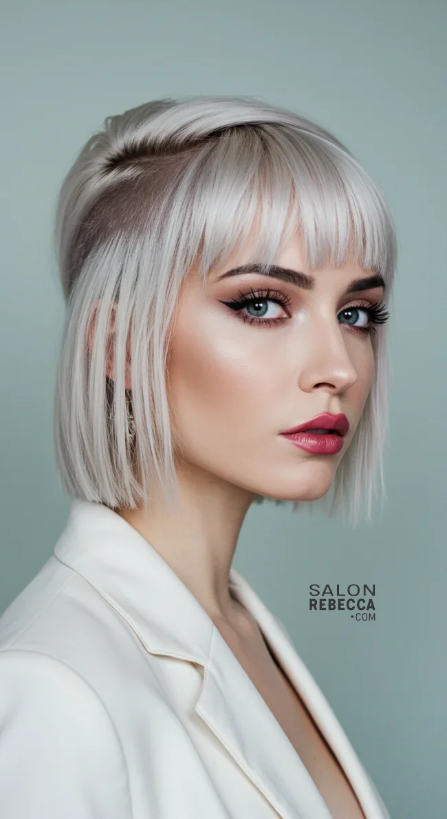 10. Edgy Blunt Bangs with Undercut | Chic Blunt Bangs: Stylish Trends And Timeless Elegance