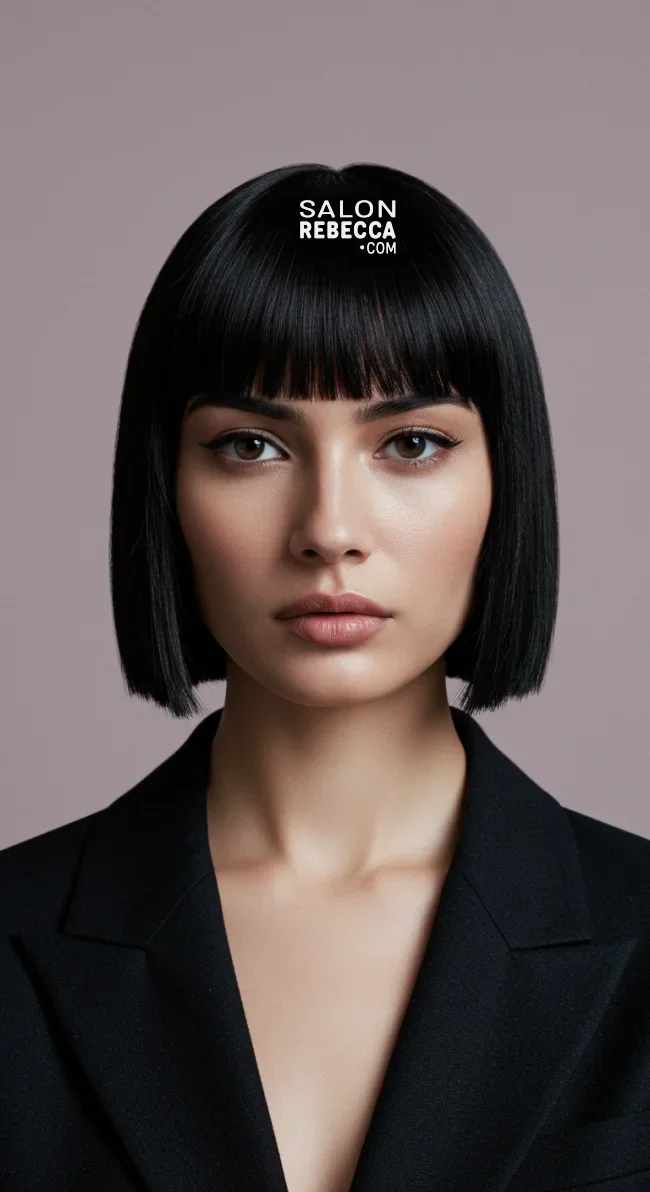 1. Classic Blunt Bangs | Chic Blunt Bangs: Stylish Trends And Timeless Elegance